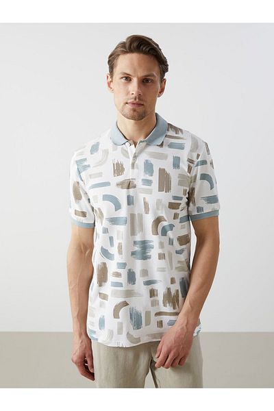 LC Waikiki Νέα σεζόν Polo γιακά με κοντό μανίκι με σχέδιο Pique Ανδρικό Tisort - S5FN18Z8