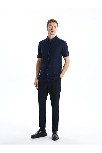 LC Waikiki Regular Fit Short Sleeve Patterned Poplin Men's Shirt