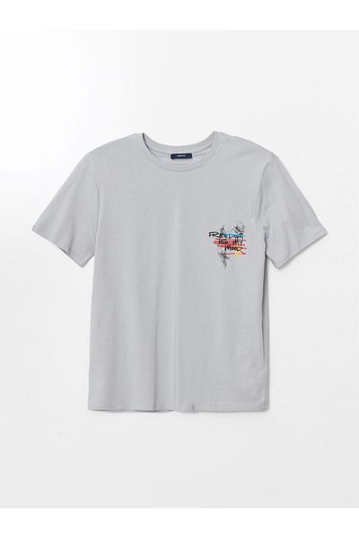 LC Waikiki LCW ECO Crew Neck Short Sleeve Printed Combed Cotton Men's T-Shirt