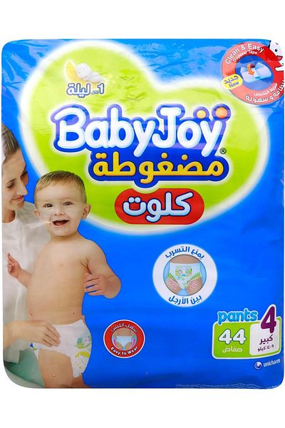 BabyJoy Culotte Jumbo Pack Large,Size 4, 44 Count, 10-18 Kg, 46431