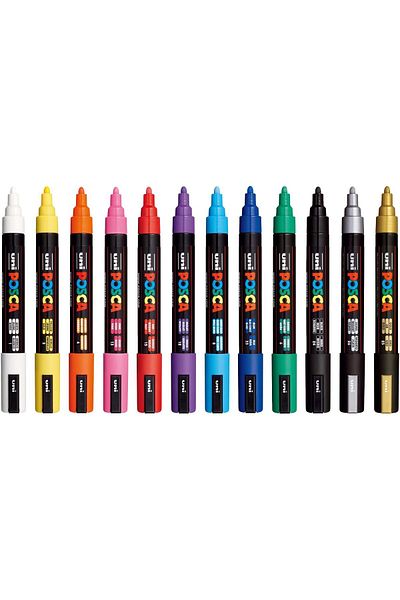 STOREMAX Bystoreby Send Uni Posca Marker Pen 5m Set of 12 1.8-2.5 mm Felt Tip Newdesing 646268