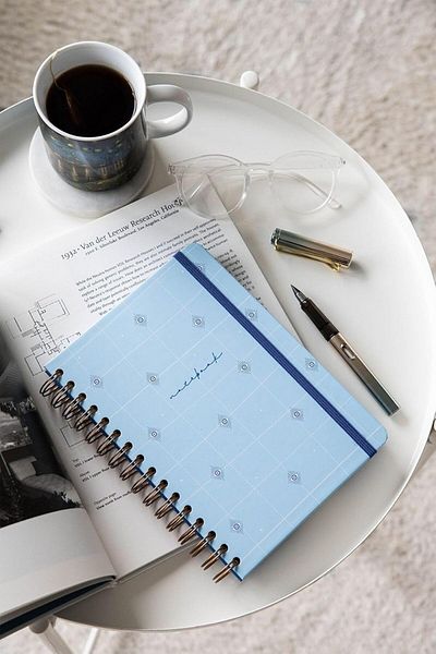 STOREMAX Muartshop A5 Spiral Hard Cover Elastic Checkered Notepad Blue Evil Eye 871301