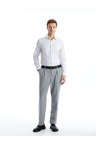 LC Waikiki Slim Fit Long Sleeve Striped Oxford Men's Shirt