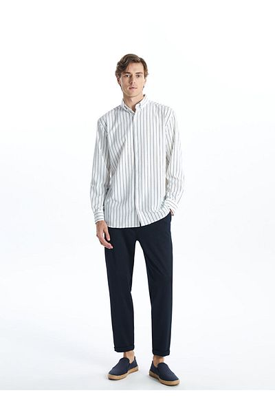 LC Waikiki Ανδρικό μακρυμάνικο ριγέ πουκάμισο LCW Vision Regular Fit