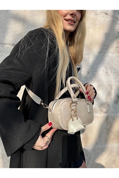 mèche atelier since 2024 Дамска кожена чанта - кремава