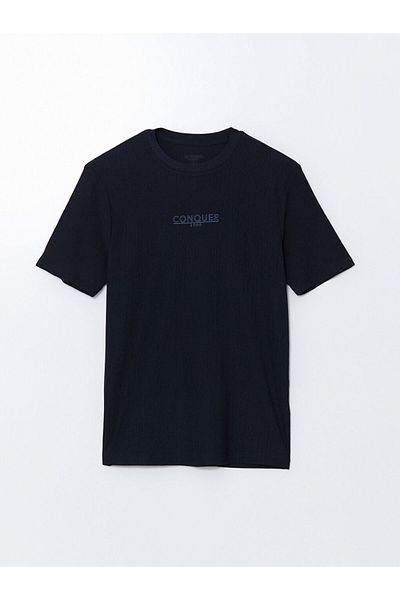 LC Waikiki Ανδρικό μπλουζάκι LCWAIKIKI Classic Crew με λαιμόκοψη κοντό μανίκι με στάμπα χτενισμένο βαμβακερό ανδρικό μπλουζάκι