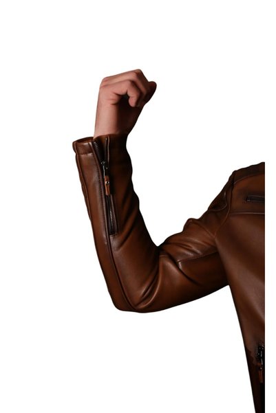 Savran Deri Men's Genuine Leather Coat Sports Cut