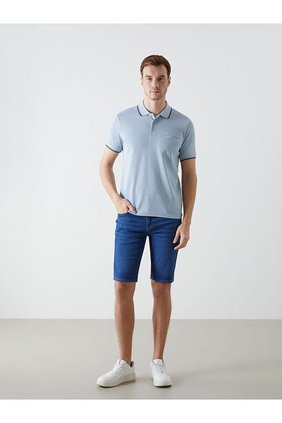 LC Waikiki Polo Neck Short Sleeve Men's Textured T-Shirt