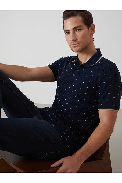 LC Waikiki Νέα σεζόν Polo γιακά με κοντό μανίκι με σχέδιο Pique Ανδρικό Tisort - S5FM28Z8