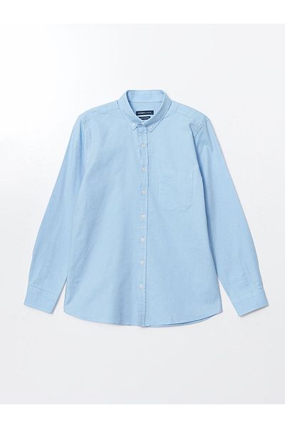 LC Waikiki Ανδρικό μακρυμάνικο πουκάμισο Oxford LCWAIKIKI Classic με κανονική εφαρμογή