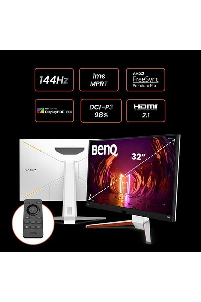 BENQ MOBIUZ EX3210U Gaming Monitor with 2.1 Audio & subwoofer, HDMI 2.1