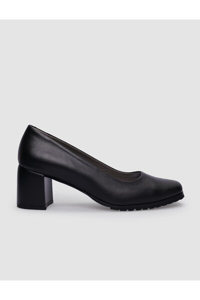 Cabani Black Genuine Leather Women's Heeled Shoes - 100%