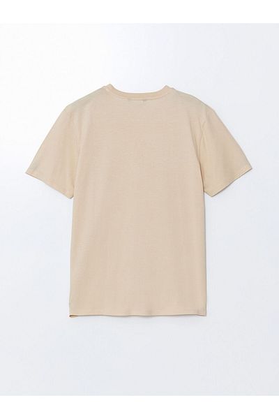 LC Waikiki New Season Crew Neck Κοντό μανίκι εμπριμέ χτενισμένο βαμβακερό ανδρικό Tisort - S5KU32Z8