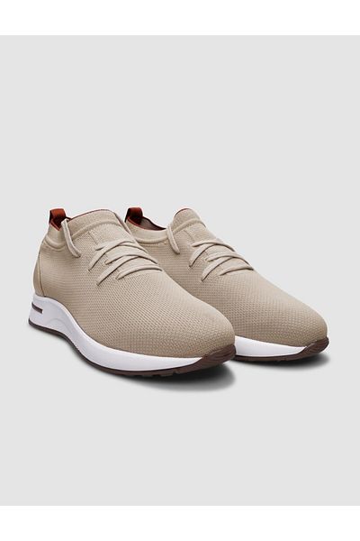 Cabani Beige Knitwear Women's Sneaker - Lace-up