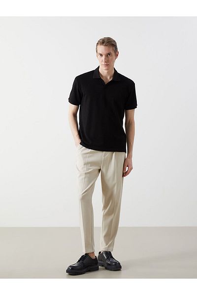 LC Waikiki Νέα σεζόν Polo Collar Short Sleeve Combed Cotton Ανδρικό Tisort - S5EY04Z8