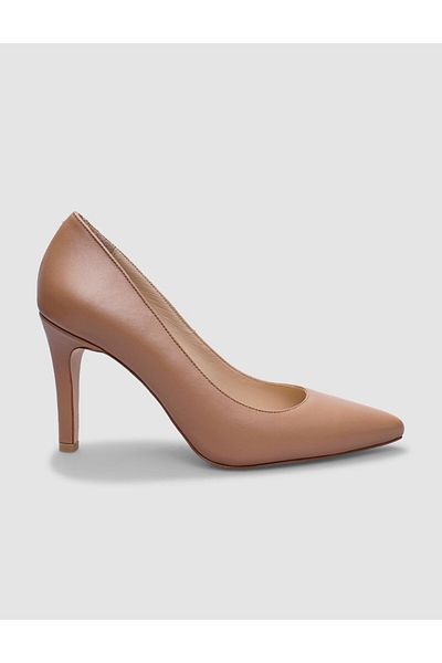 Cabani Genuine Leather Mink Women's Heeled Shoes