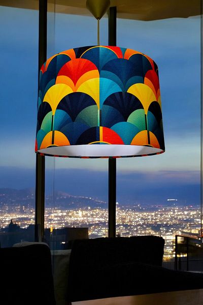 Göksu Lighting White Fabric Göksu Model Chandelier, Stylish Design for Living Room, Hall, Entrance, Balcony