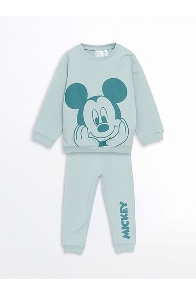 LC Waikiki Lcw Printed Baby Boy Sweatshirt and Sweatpants Bottom 2-Pack