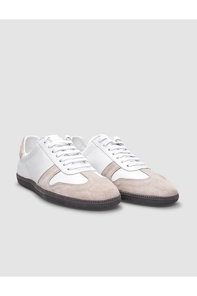 Cabani 100% Genuine Leather White Lace-Up Women's Sports Shoes