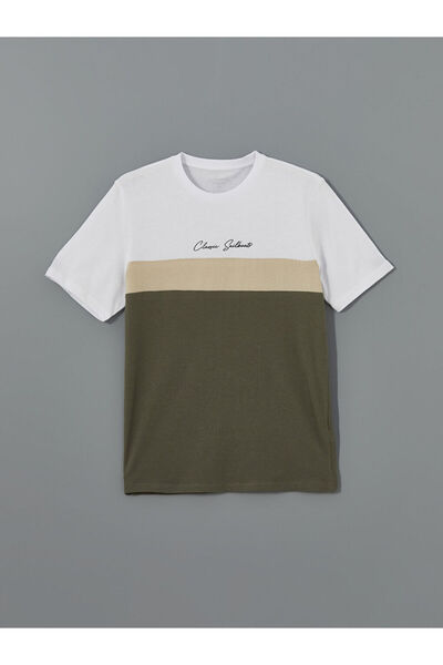 LC Waikiki Quality Parts from Celebi Store |   Crew Neck Short Sleeve Color Block Men's T-Shirt