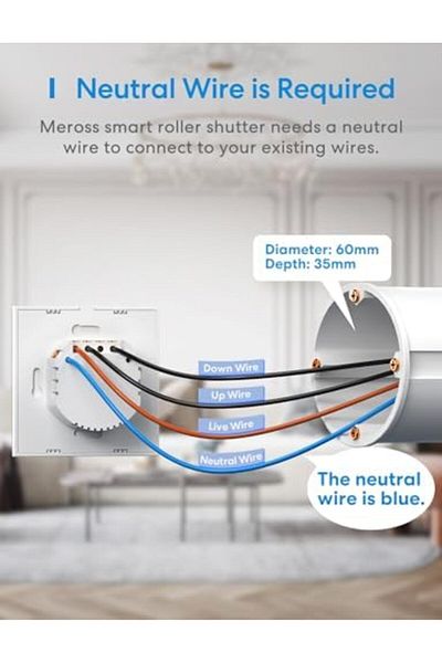 STOREMAX Gfc Store - Smart Roller Shutter Switch, Neutral Wire Required, Homekit Alexa Google Compatibile Home Systems