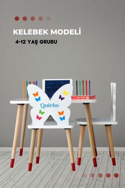 LİVA AHŞAP Çocuk Aktivite Oyun Ve Ders Çalışma 1 Masa 2 Sandalye Takımı 2-6 Y...