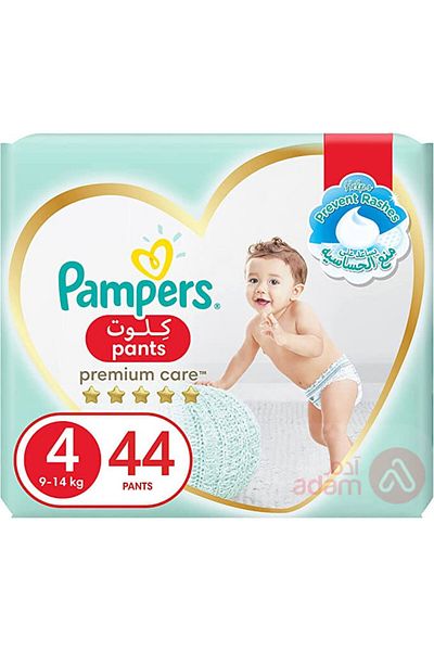 Pampers PREM/CRE PANT NO4(9-14K)44PC