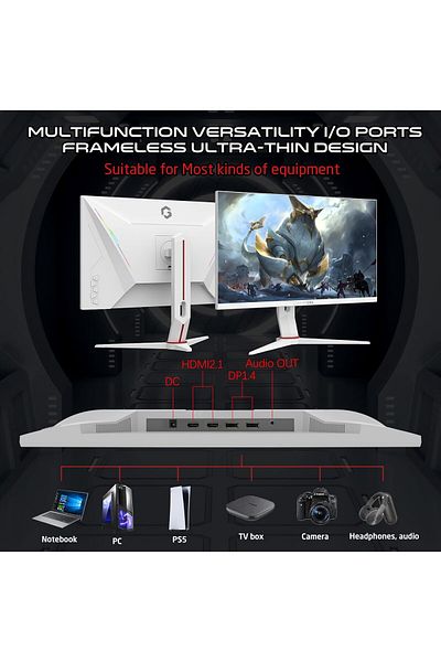 GAMEON GOA24FHD360IPS Artic Pro-Series Computer monitor, White Gaming Monitor 24 Inch