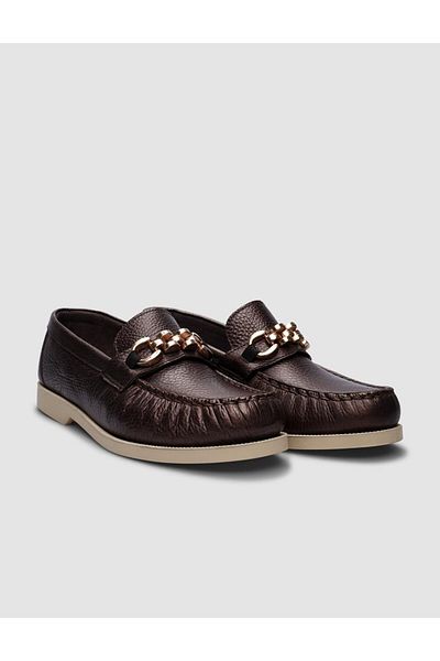 Cabani 100% Genuine Leather Buckle Brown Women's Casual Shoes