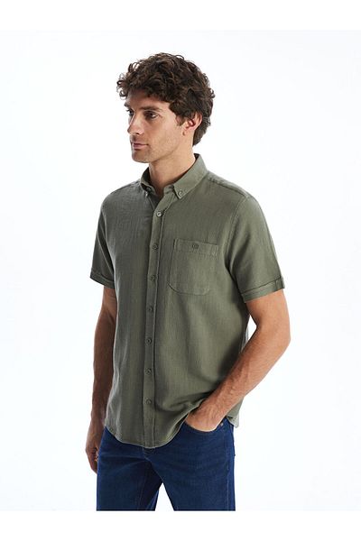 LC Waikiki Ανδρικό πουκάμισο με κοντό μανίκι Poplin New Season Regular Fit - S57316Z8