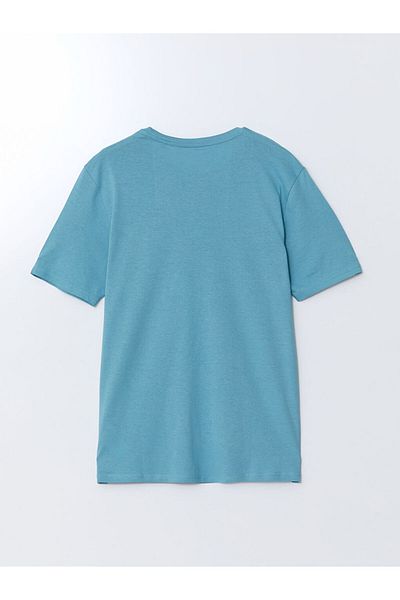 LC Waikiki Pánské tričko z česané bavlny s potiskem a krátkým rukávem s krátkým rukávem LCW Crew Neck