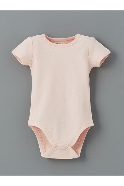 LC Waikiki Snap-on Crew Neck Bodysuit for Baby Girl - Pack of 2