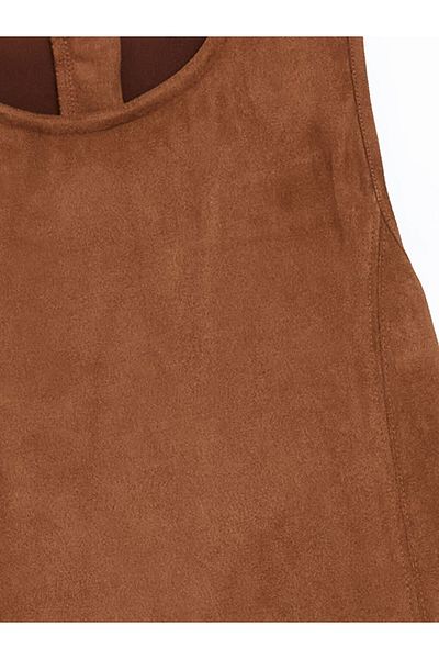 LC Waikiki Lcw Kids Crew Neck Girls Suede Dress