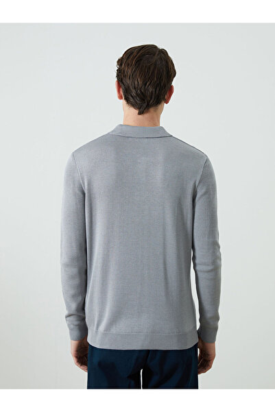 LC Waikiki Ανδρικό πλεκτό πουλόβερ LCWAIKIKI Classic Polo λαιμόκοψη μακρυμάνικο