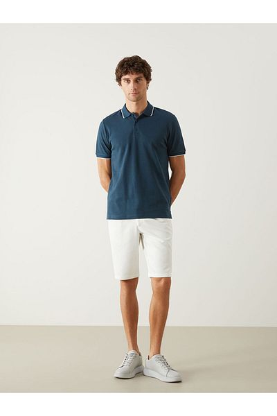 LC Waikiki Ανδρικό κοντομάνικο μπλουζάκι SOUTHBLUE Polo Neck