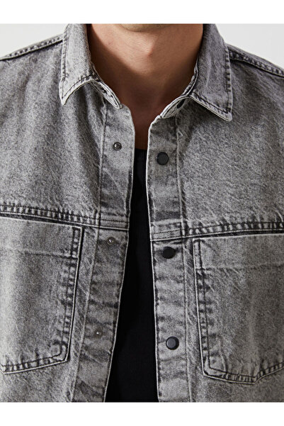 LC Waikiki LCW Jeans Зручний крій Довгі рукави Чоловіча джинсова сорочка