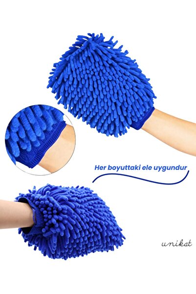UNIKAT Mănușă de spălat din microfibră ultra moale - Albastru Pasta Reversibilă 1 bucată