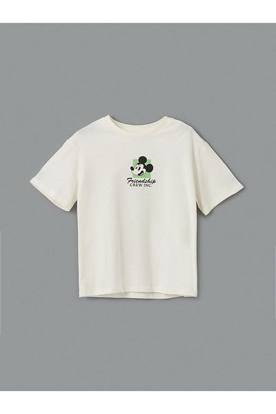 LC Waikiki Lcw Kids Crew Neck Mickey Mouse Printed Girls' T-Shirt