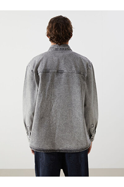 LC Waikiki LCW Jeans Зручний крій Довгі рукави Чоловіча джинсова сорочка