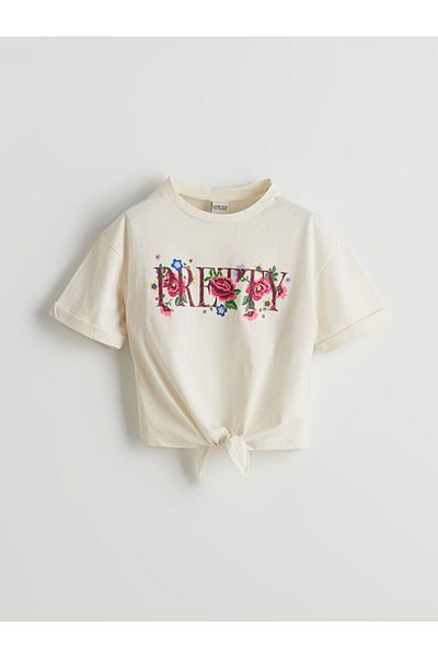 LC Waikiki Lcw Eco Crew Neck Girls' Crop T-Shirt