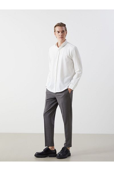LC Waikiki Ανδρικό μακρυμάνικο πουκάμισο Dobby LCW Vision Slim Fit