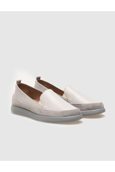 Cabani Genuine Leather Gray Women's Casual Shoes