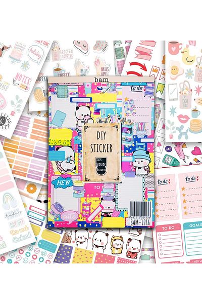 STOREMAX Power My DIY Sticker Book 24X17 cm Size, 16 Pages, Special Design, Color Sticker Booklet