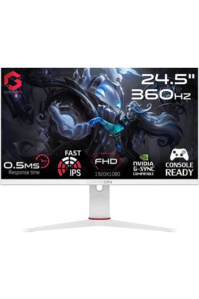 GAMEON GOA24FHD360IPS Artic Pro-Series Computer monitor, White Gaming Monitor 24 Inch