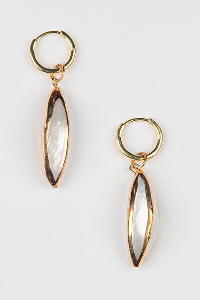 Lila Rosa Doğal Taşlı Tasarım Pirinç Küpe