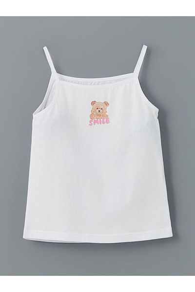 LC Waikiki New Season Square Collar Bear Teddy Printed Girls' Undershirt - S5Gq38Z4