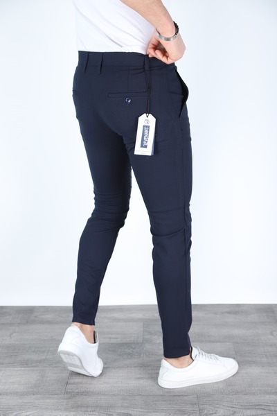 Revenant Giyim Erkek Lacivert Renk Kaliteli Esnek Likralı Kumaş Bilek Boy Pantolon