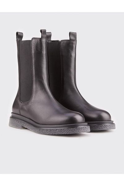 Cabani Genuine Leather Black Women's Daily Boots