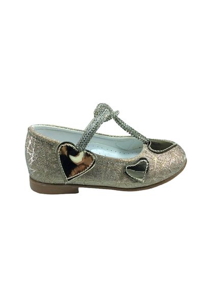 OrtopedikAL 1010 Ort Emt Bebe Dore - Shiny Babet Stone Detailed Girls' Evening Dress Wedding Shoes