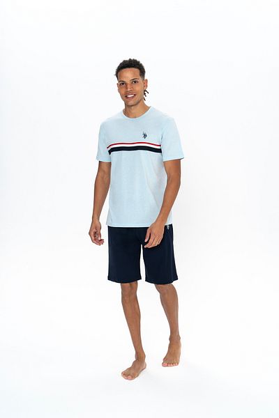 U.S. Polo Assn. Πόλο Ασν. Σετ ανδρικές βαμβακερές πιτζάμες - με σορτς YZMN.A1.ST.8.RA8.PL.6.US.9.LKE11